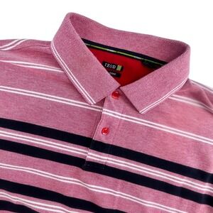 IZOD Polo Shirt Mens XL Red Striped C-Cool Spring Valley Golf Course California